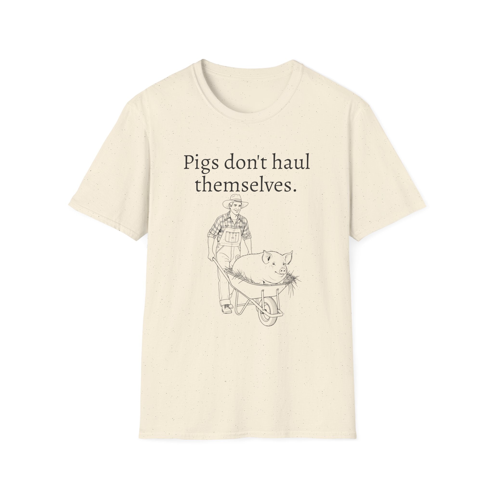 Funny Pig Wheelbarrow Unisex T-Shirt