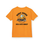 Copy of Kids Tee - "Dirt Boss" Excavator Shirt with Name & Phone Number