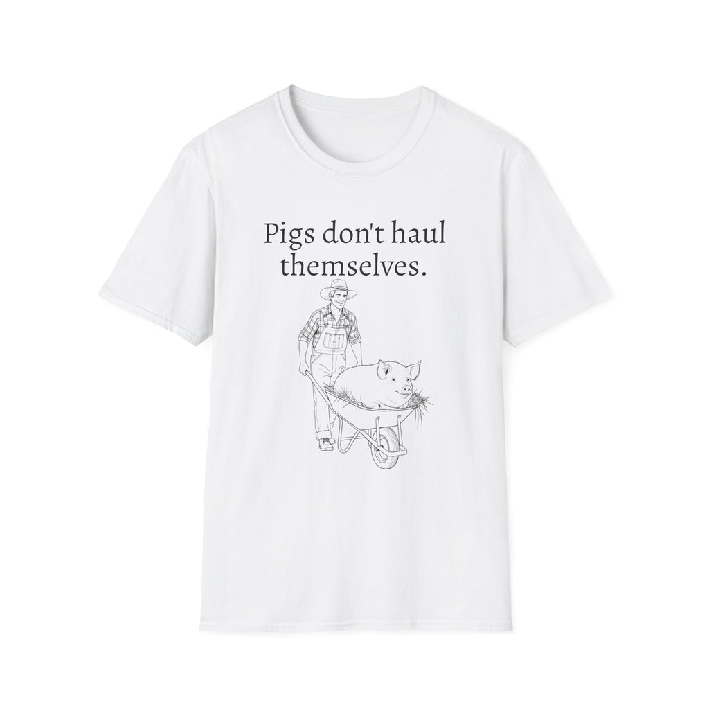 Funny Pig Wheelbarrow Unisex T-Shirt
