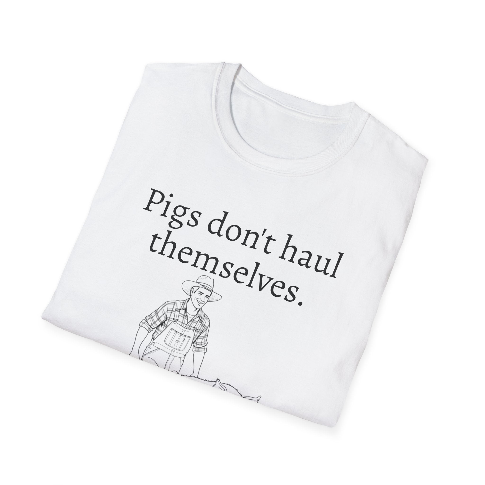 Funny Pig Wheelbarrow Unisex T-Shirt
