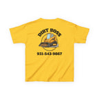Copy of Kids Tee - "Dirt Boss" Excavator Shirt with Name & Phone Number