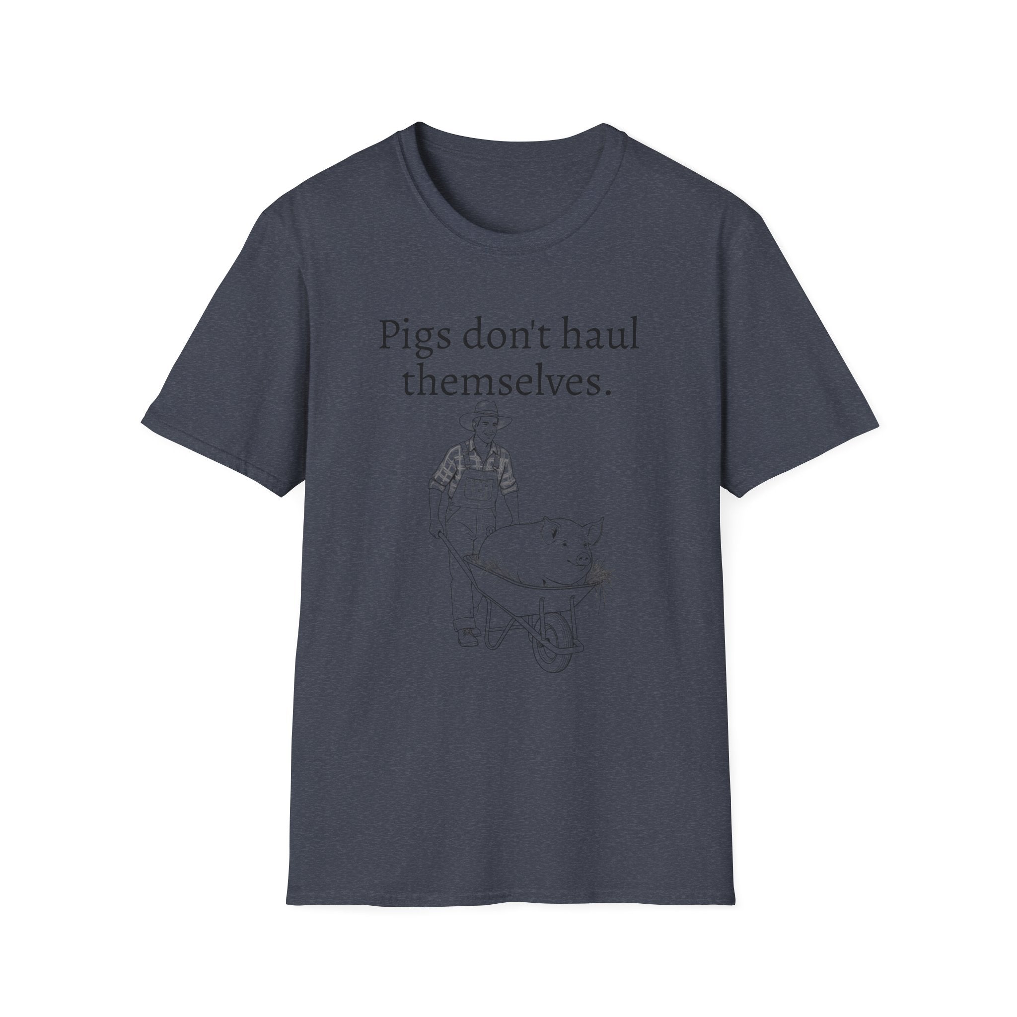 Funny Pig Wheelbarrow Unisex T-Shirt