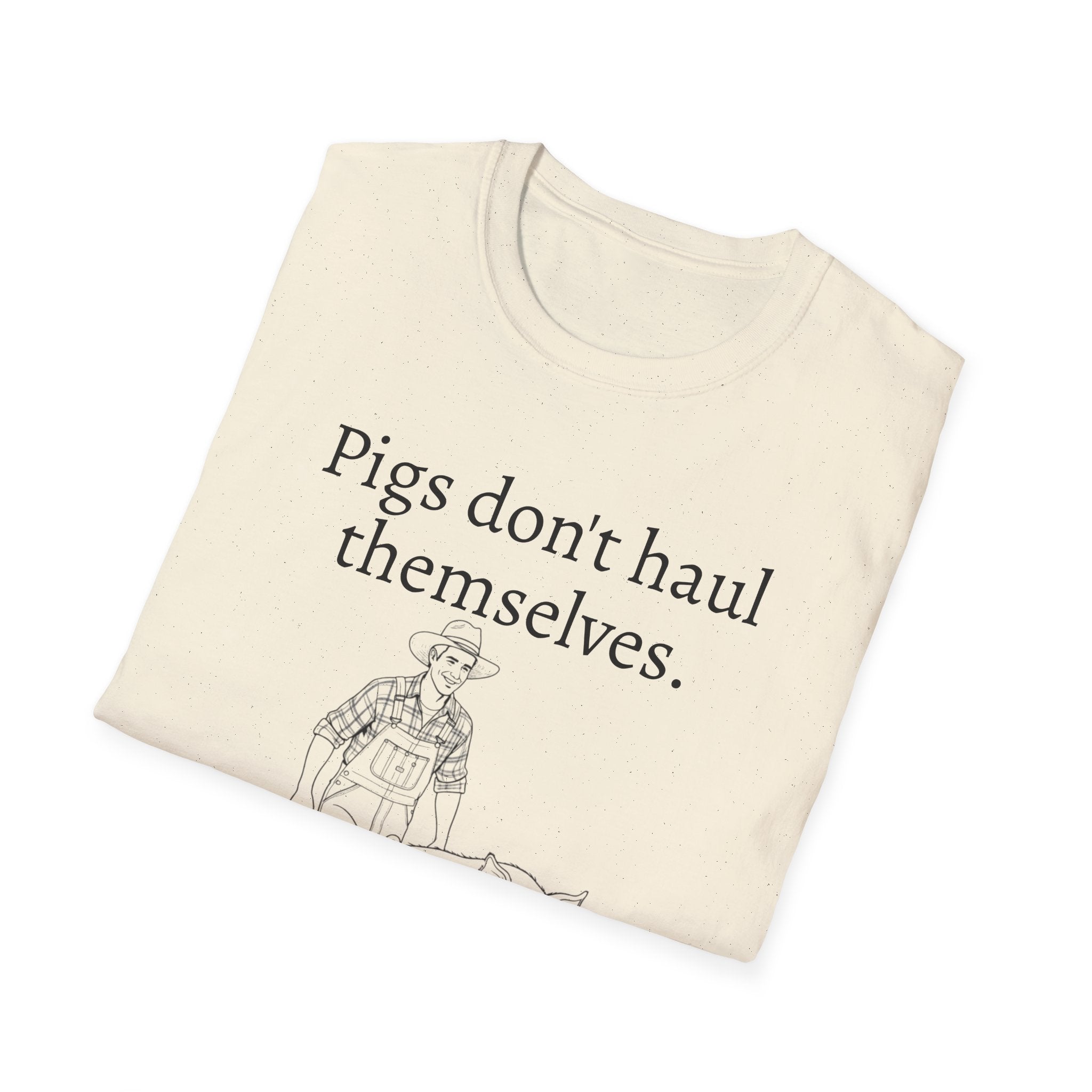 Funny Pig Wheelbarrow Unisex T-Shirt