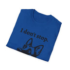 German Shepherd Energy Unisex Softstyle T-Shirt - 'I don't stop' Tee
