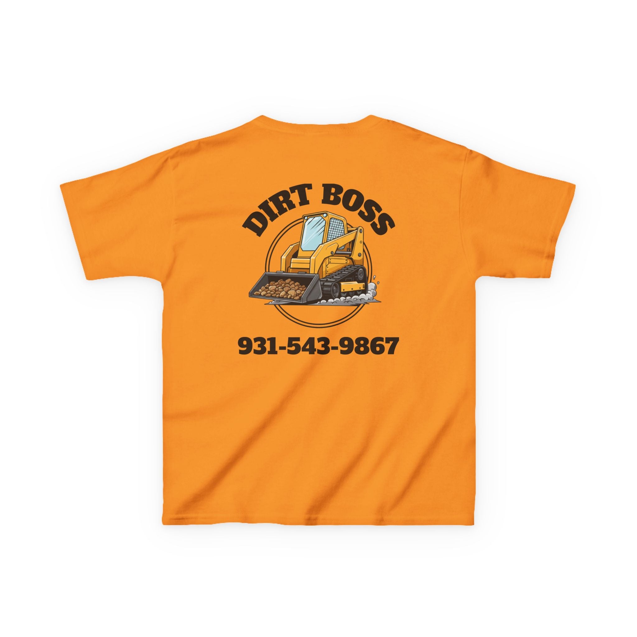 Kids Tee - "Dirt Boss" Excavator Shirt with Name & Phone Number