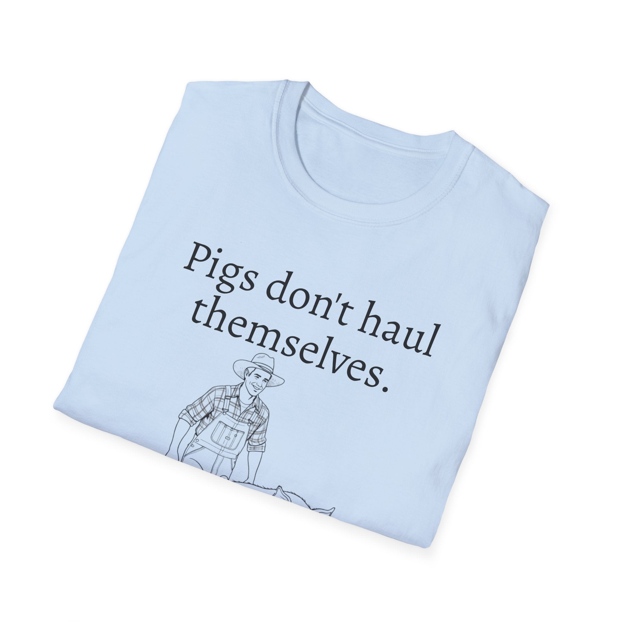 Funny Pig Wheelbarrow Unisex T-Shirt