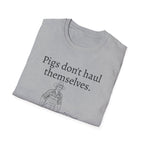 Funny Pig Wheelbarrow Unisex T-Shirt