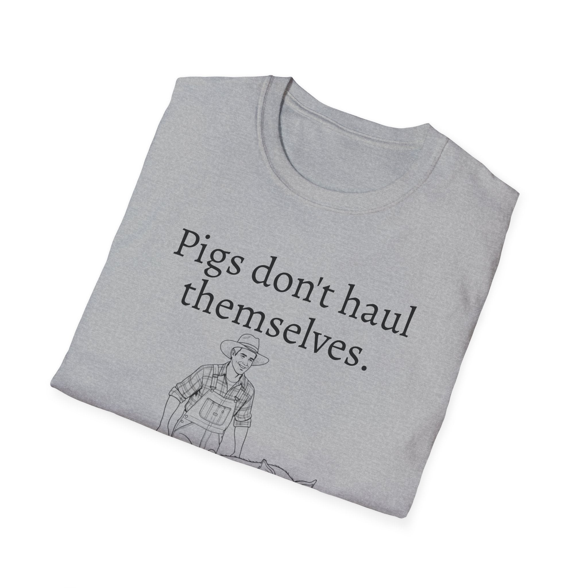 Funny Pig Wheelbarrow Unisex T-Shirt